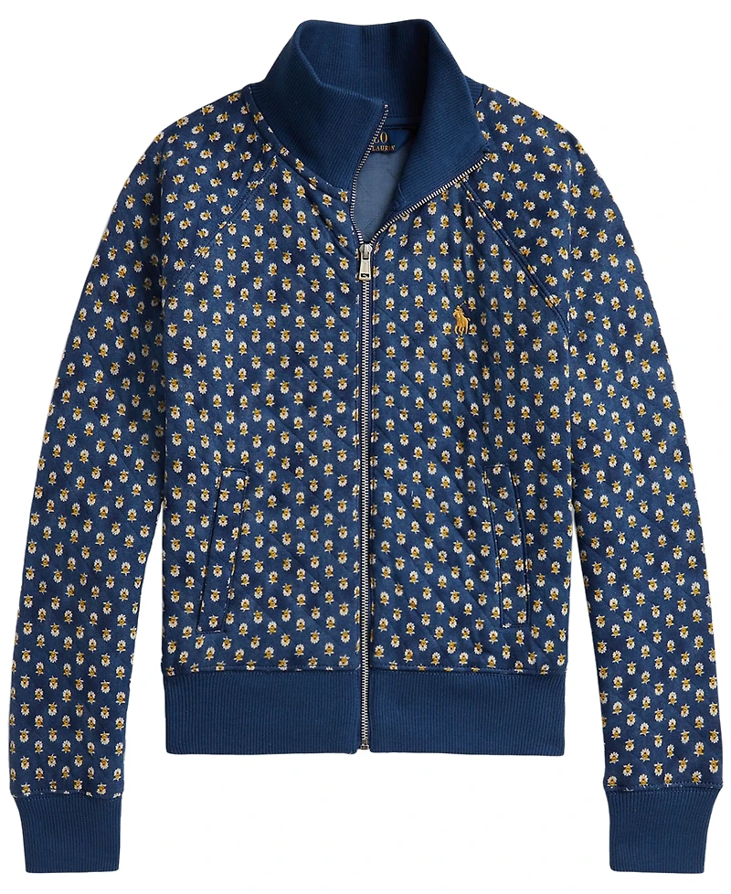 Polo Ralph Lauren Girls' 7-16 Floral Quilted Double-Knit Jacket