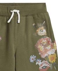 Polo Ralph Lauren Girls' 2T-6X Floral Wide-Leg Fleece Sweatpants