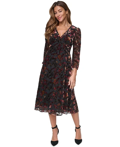 Eliza J Women's Open Back Floral A-Line Midi Dress