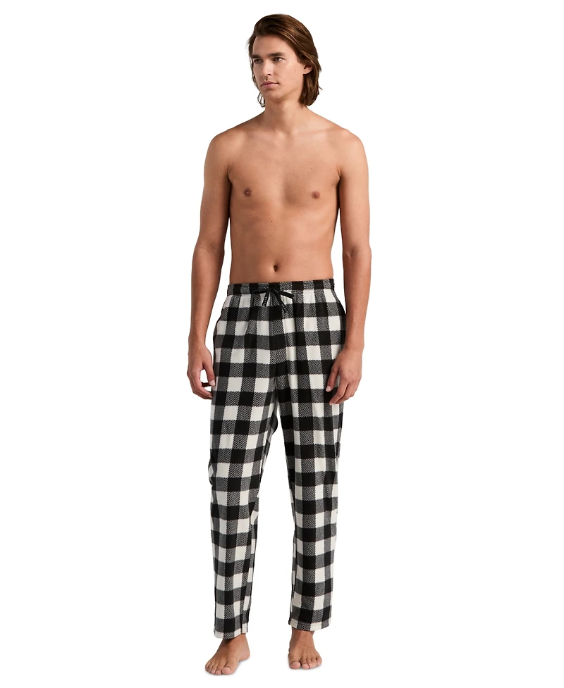 Perry Ellis Portfolio Men's Fleece Buffalo Plaid Sleep Pants