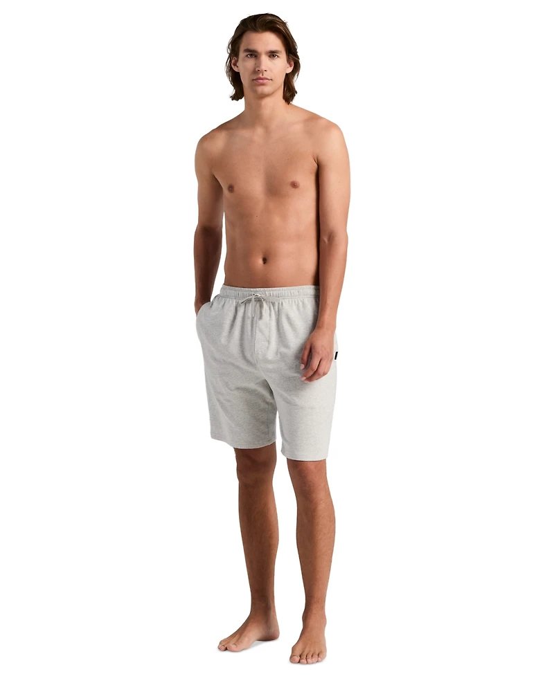 Perry Ellis Portfolio Men's French Terry Heathered Drawstring Waist Sleep Shorts