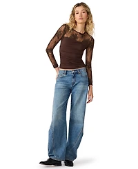 Steve Madden Women's Reese Long-Sleeve Ruched Knit Top