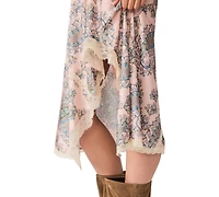 Steve Madden Women's Kamrynn High-Low Paisley-Print Lace-Trim Dress