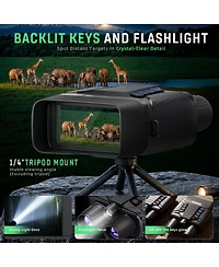 Sugift 4K Night Vision Goggles, 8X Digital Binoculars with 3.99 inch Screen 64GB Card 2000FT Range 40MP Photo and Video for Adults
