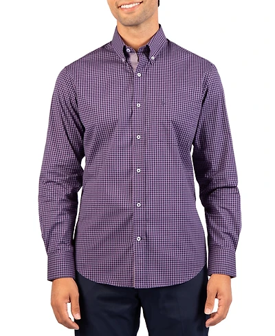 TailorByrd Men's Tonal Gingham Long Sleeve Shirt