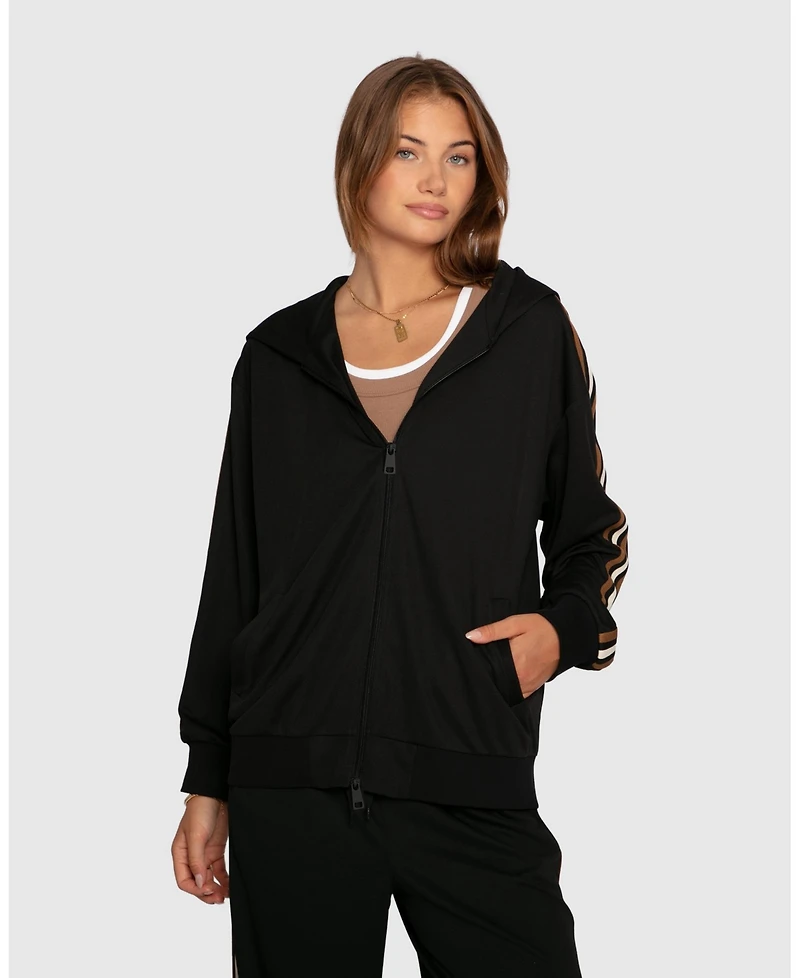 Belle & Bloom Women's Ready To Go Striped Sleeve Jacket