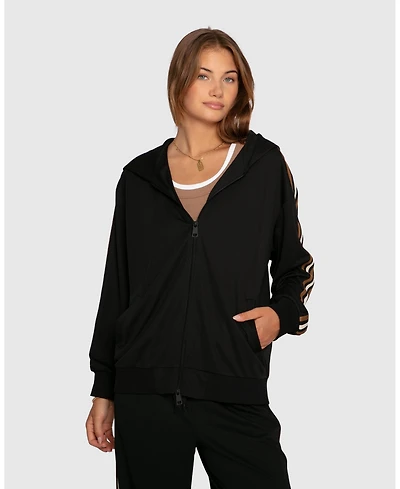 Belle & Bloom Women's Ready To Go Striped Sleeve Jacket