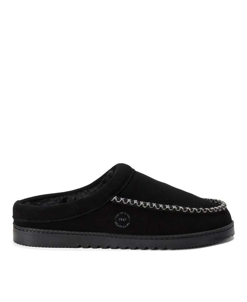 Dearfoams Men's Beckett Genuine Suede Clog Slippers