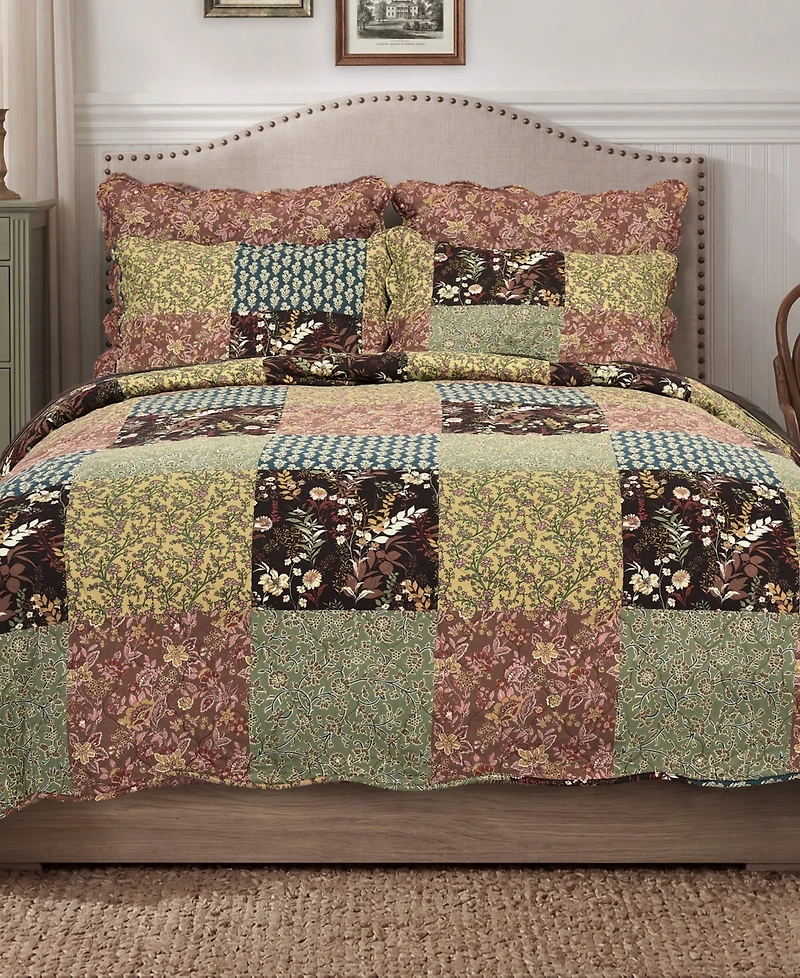 Greenland Home Fashions Hazel Reversible 3-Piece Quilt Set
