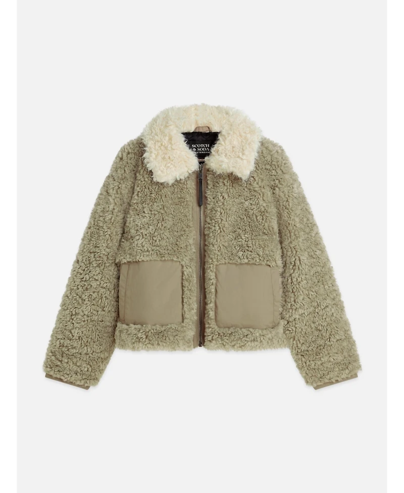 Scotch & Soda Women's Faux Fur Short Jacket