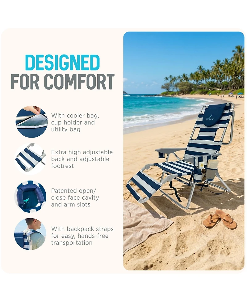 Ostrich The Backpack 3N1 Portable Chair Cooler Bag and Reclining Lounger