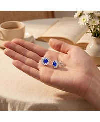 Rachel Glauber Cubic Zirconia Elegant Halo Stud Earrings