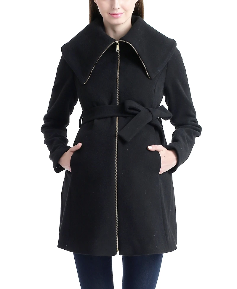 kimi + kai Women's Mia Wool Blend Fold Collar Coat