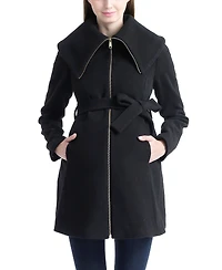 kimi + kai Women's Mia Wool Blend Fold Collar Coat