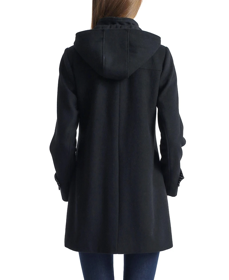 kimi + kai Maternity Wool-Blend Detachable Hood Duffle Coat
