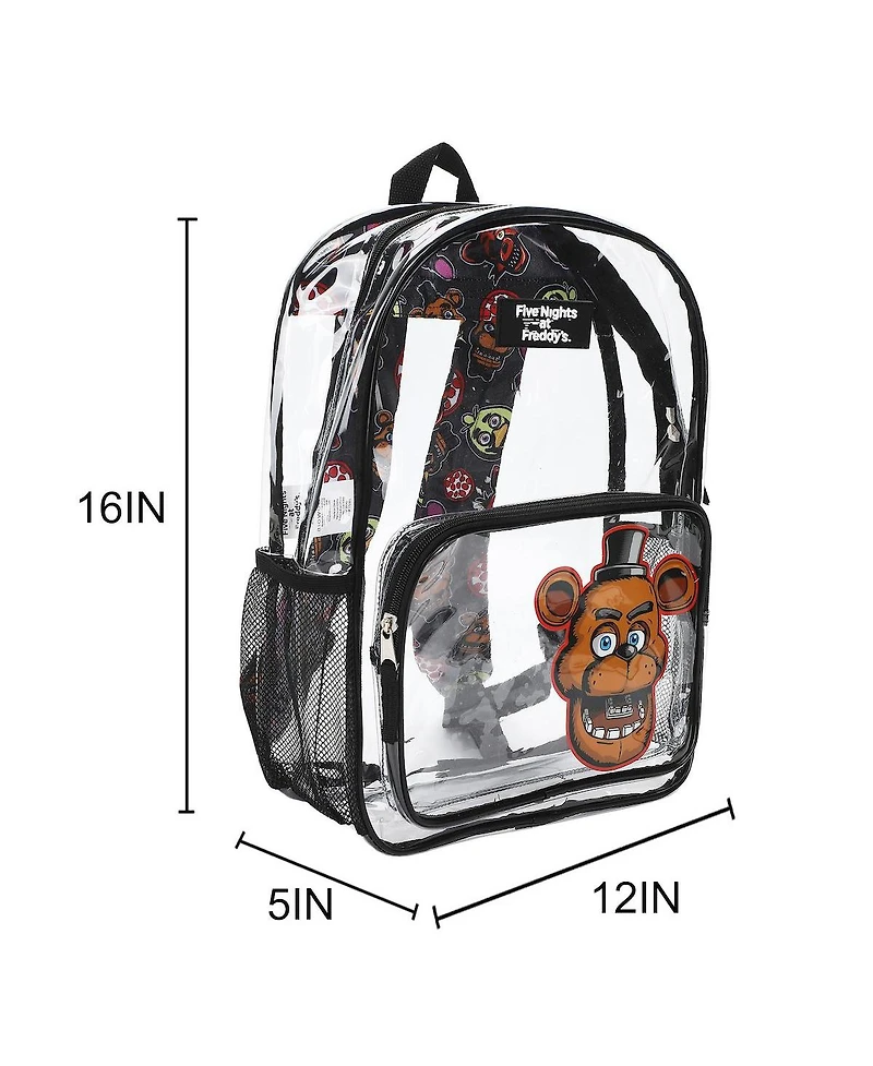 Five Nights at Freddy's Freddy Fazbear 16" Clear Backpack For School And Travel