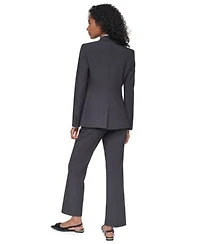 Dkny Petites Pick Stitch Single Button Blazer High Rise Straight Leg Pants