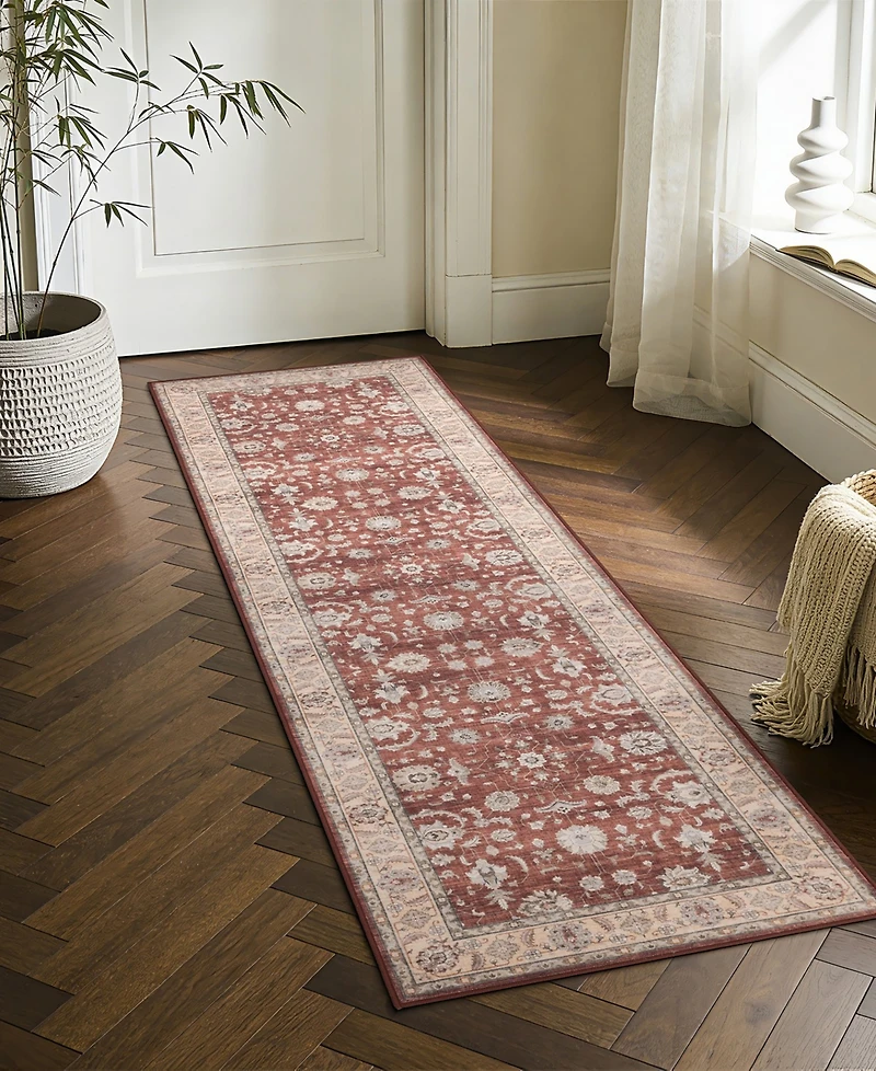 Mink Home Homewell Machine Washable HAM4008 2'x6'11" Runner Area Rug