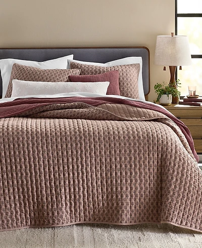 Oake Plum Floral 3-Piece Coverlet Set, King, Macy's Exclusive