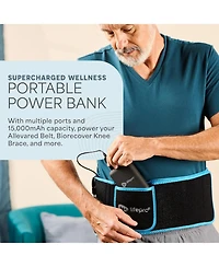 LifePro Portable Powerbank for AllevaRed, AllevaRed Pro & BioRecover – 15,000 mAh Compact Battery Pack with Usb 3.0 & 12V Dc Output for Wellnes