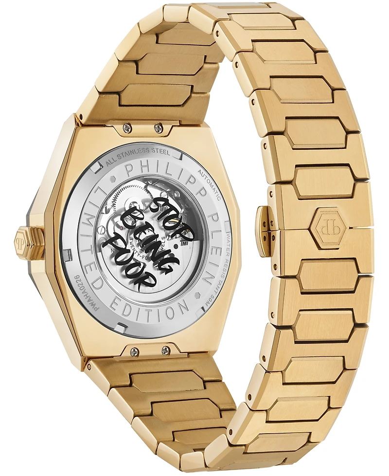 Philipp Plein Deluxe Men's Ip Yellow Gold Stainless Steel Bracelet Watch 44mm