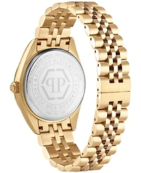 Philipp Plein Date Superlative Women's Ip Yellow Gold Stainless Steel Bracelet Watch 34mm