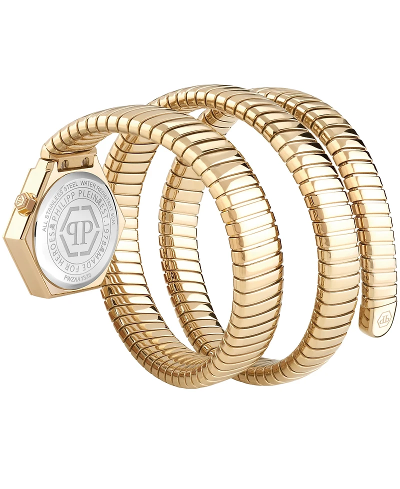 Philipp Plein nake Hexagon Women's Ip Yellow Gold Stainless Steel Bracelet Watch 24mm