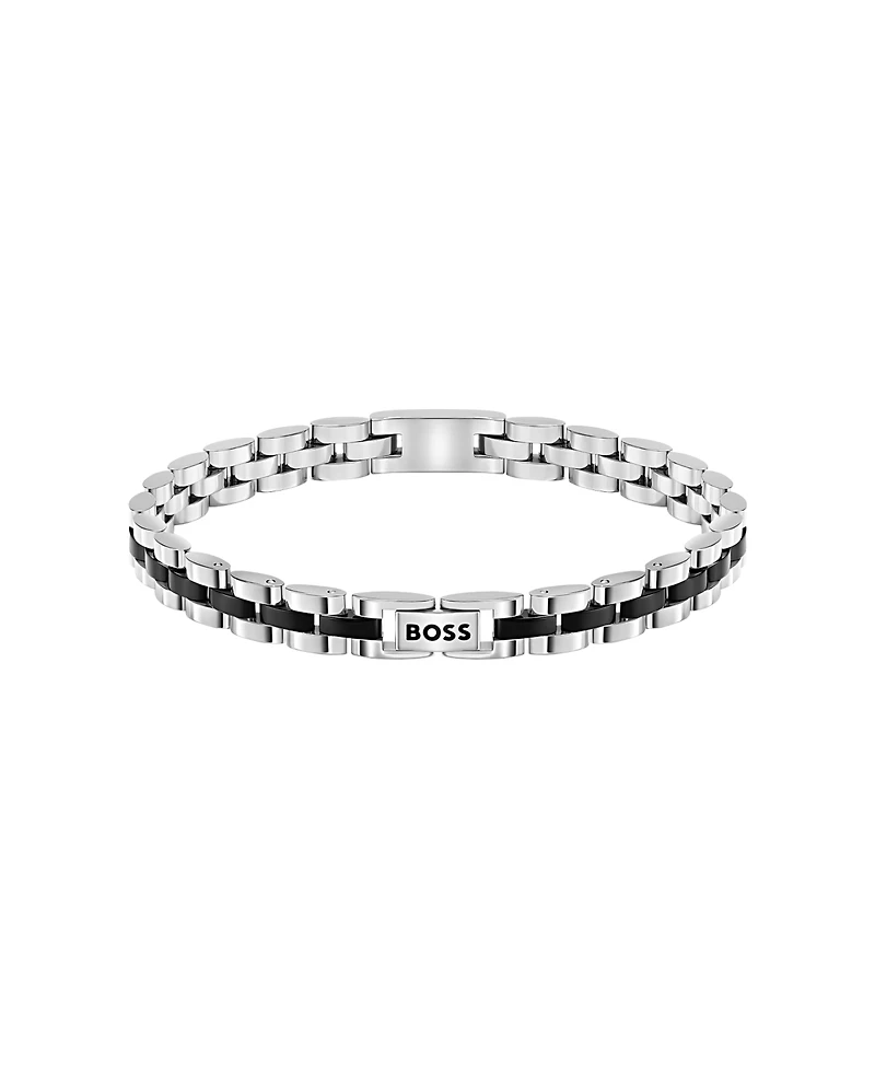 Hugo Boss Men's Archer Stainless Steel Ionic Plated Black Steel Bracelet