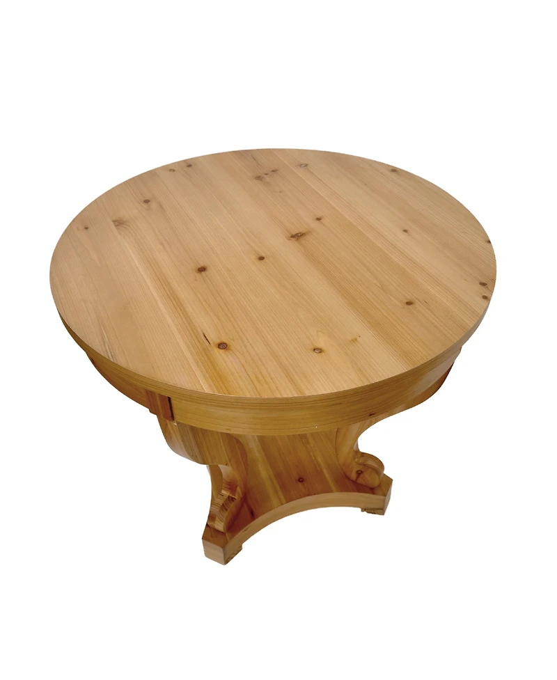 Flynama Farmhouse Round Side Table with Storage Drawers Small Dining Accent Table