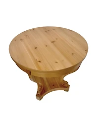 Flynama Farmhouse Round Side Table with Storage Drawers Small Dining Accent Table