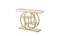 Slickblue 41.3" Industrial 4-Tier Console Table with Circle Base