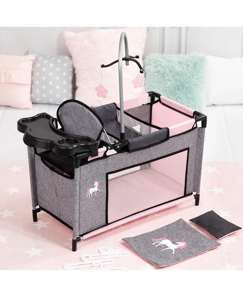 Bayer Design Multi Bed Fairy 18" Doll Bed with Integrated Highchair, Ages 3+