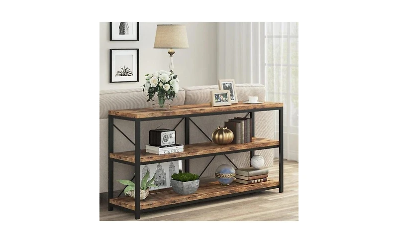 Slickblue 55" Console Table with 3-Tier Storage Shelves
