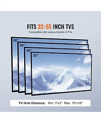 Sugift Swivel Universal Tv Stand for 32 to 55 in TVs Height Adjustable Portable Floor Stand