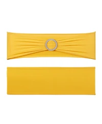 Sugift 50 Pieces Stretch Spandex Chair Sashes with Round Buckle Elastic Chair Bands for Wedding Party