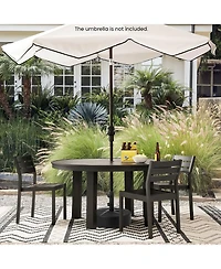 Costway Patio Round Umbrella Base with 2 Adjustable Knobs and 3 Adapters Outdoor for Poolside