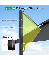 Gymax Cantilever Umbrella With 220 Lbs BaseLarge Offset Hanging Umbrella With 360-Degree Rotation