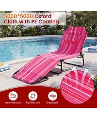 Gouun Set of 2 Face Down Folding Tanning Chair with Cutout Hole and Pillow