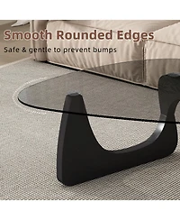 Flynama Mid Century Modern Glass Coffee Table