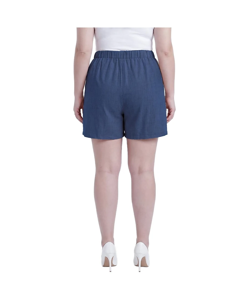 Standards & Practices Plus High-Rise Pocketed Pull-On Shorts, 6" Inseam