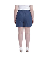 Standards & Practices Plus High-Rise Pocketed Pull-On Shorts, 6" Inseam