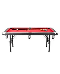 Slickblue Portable Foldable 6.3ft Pool Table with Complete Billiard Accessories
