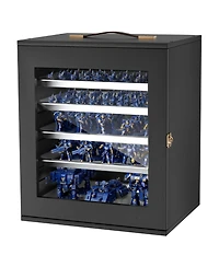 Sugift Wooden Miniatures Storage Case for 1000-1500 Scale Models with 5 Trays and 11 Slots