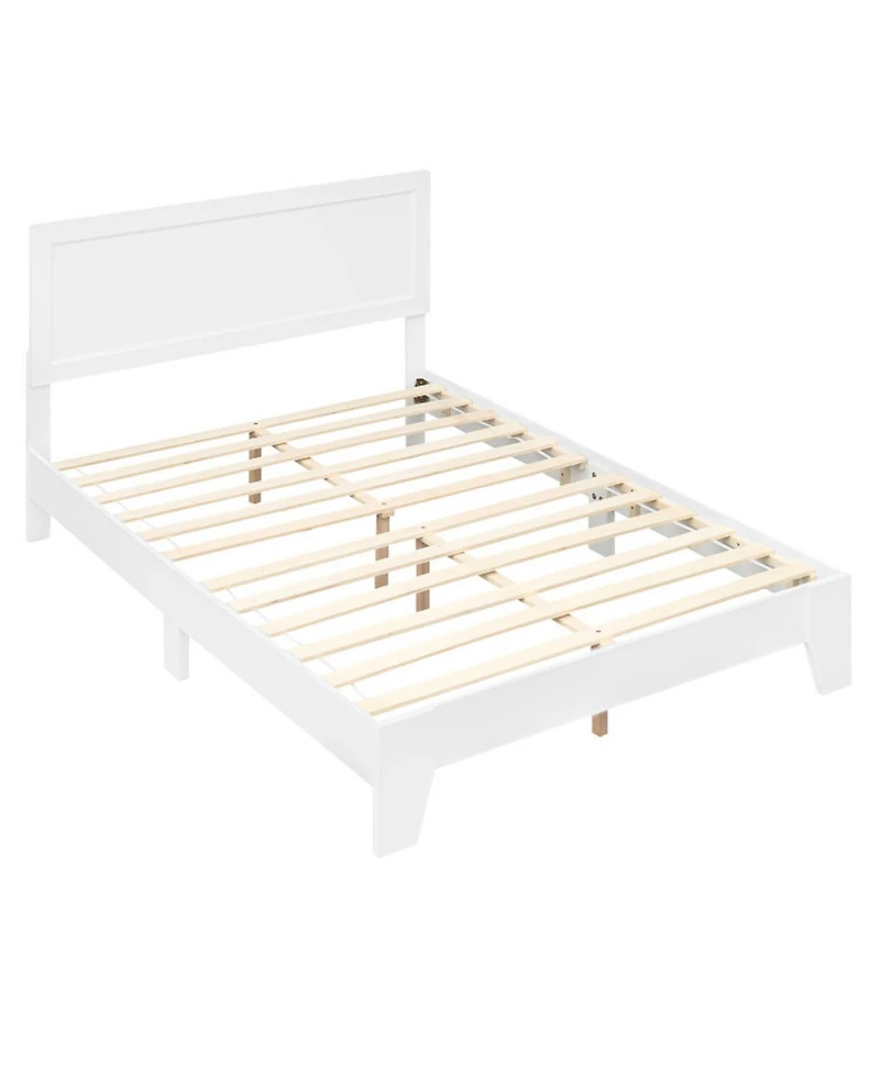 Sugift Full Size Modern Bed Frame with Headboard No Box Spring Needed