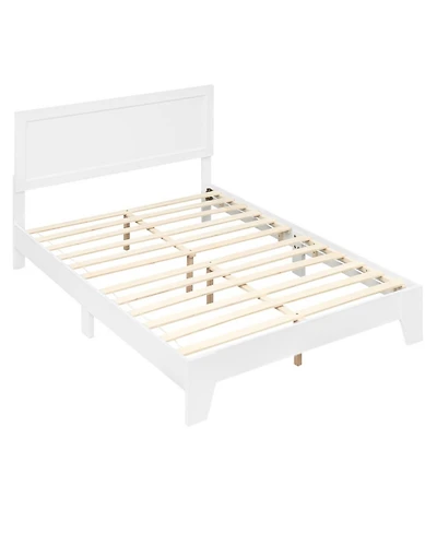 Sugift Full Size Modern Bed Frame with Headboard No Box Spring Needed