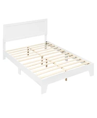 Sugift Full Size Modern Bed Frame with Headboard No Box Spring Needed