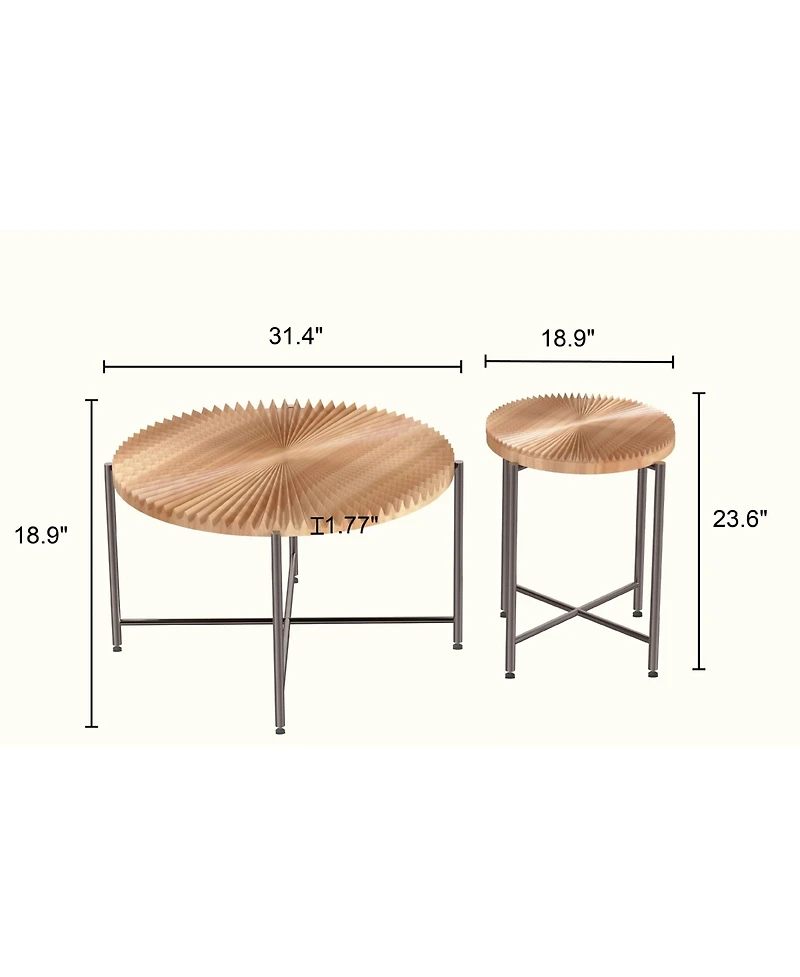 Flynama 2-Piece Radial Pattern Cylindrical Table Set
