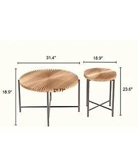 Flynama 2-Piece Radial Pattern Cylindrical Table Set