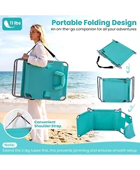 Gouun Folding Beach Lounge Chair with Adjustable Backrest for Outdoor Lawn
