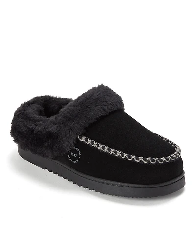Dearfoams Women's Blaine Genuine Suede Clog Slippers
